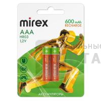 Аккумулятор Ni-MH Mirex HR03 / AAA 600mAh 1,2V 2 шт (2/20/100), ecopack Аккумулятор Ni-MH Mirex HR03 / AAA 600mAh 1,2V 2 шт (2/20/100), ecopack
