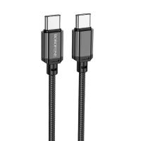 Кабель Type-C to Type-C Borofone BX87 Sharp, 1m, 3.0A, 60W, QC3.0, черный, не упакован