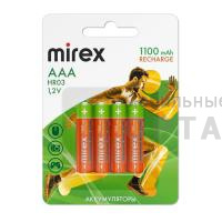 Аккумулятор Ni-MH Mirex HR03 / AAA 1100mAh 1,2V 4 шт (4/40/200), ecopack Аккумулятор Ni-MH Mirex HR03 / AAA 1100mAh 1,2V 4 шт (4/40/200), ecopack